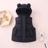 Toddler Girl Boys Vest Winter uffer Lightweight Bear Ears Hooded Vests Toddler Outwear (Black, 12-18 Months) view 3