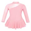 CHICTRY Girls' Sparkly Mock Neck Mesh Figure Ice Skating Dress Spandex Long Sleeves Dance Leotard Pearl Pink 10 view 1