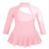 CHICTRY Girls' Sparkly Mock Neck Mesh Figure Ice Skating Dress Spandex Long Sleeves Dance Leotard Pearl Pink 10 view 2