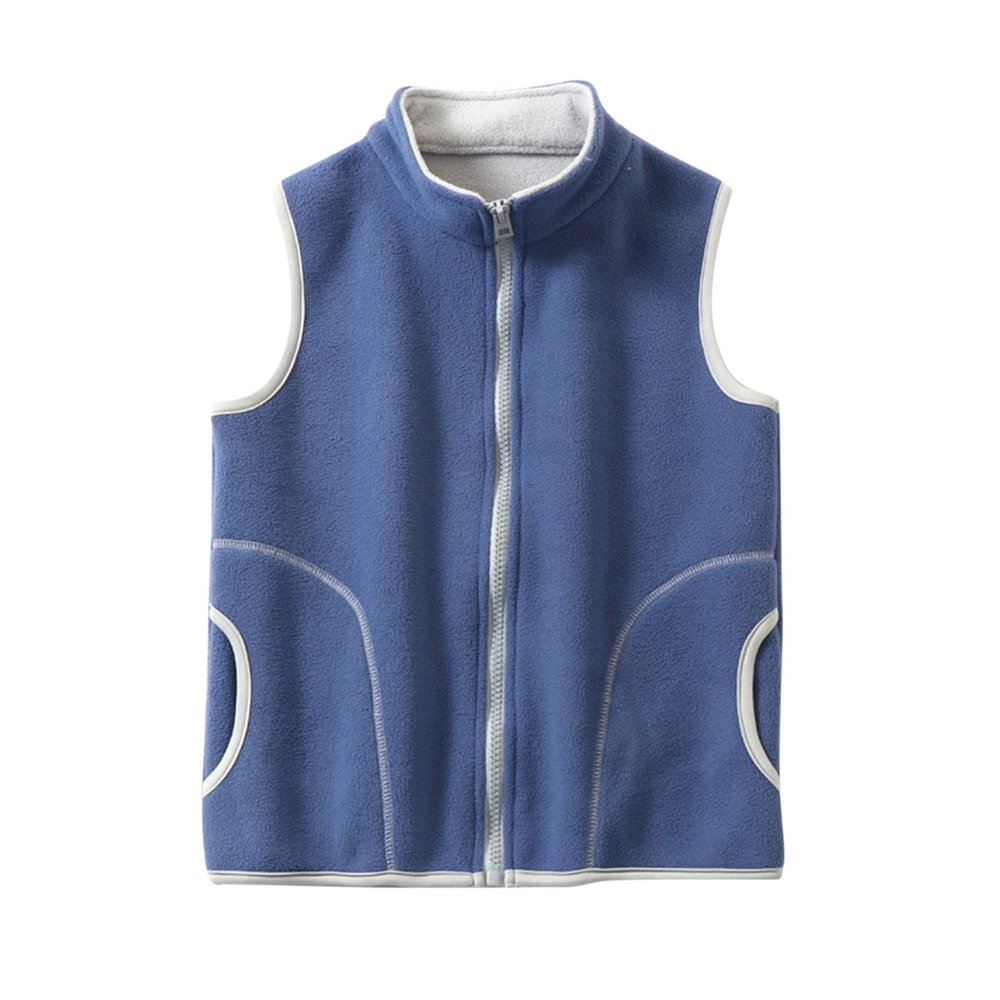 Toddler Kids Baby Girls Boys Winter Warm Thick Cotton Sleeveless Patchwork Vest Clothes Boy Coat (Dark Blue, 4-5 Years)