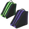 Roller Skate Bag with Adjustable Shoulder Strap - Large Capacity Bag for Quad, Inline Skates and Accessories - Purple and Green view 1