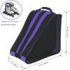 Roller Skate Bag with Adjustable Shoulder Strap - Large Capacity Bag for Quad, Inline Skates and Accessories - Purple and Green view 3