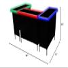 Folding Portable Party Bar w/Patented Multi-Color LED Lights, Black & Hawaiian Bar Skirts, and Storage Shelf - Single Set view 2