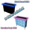Folding Portable Party Bar w/Patented Multi-Color LED Lights, Black & Hawaiian Bar Skirts, and Storage Shelf - Single Set view 4