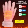 BESPORTBLE USB Heated Gloves for Women, Electric Hand Warmer Winter Warming Heating Glove with Adjustable Temperature, Suede Thermal Mittens for Walking Outdoor Driving, Pink view 2