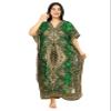 Women's Long Kaftan Dress Maxi Caftan Dress Gown Top Night (Green) view 2