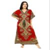 Women's Long Kaftan Abaya Maxi Caftan Dresses Gown Top Night Dress (Red) view 2