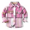 ODIZLI Toddler Button Down Shirt Flannel Plaid Shirts Long Sleeve Casual Loose Fit Girl Dress Shirt Fall Shirt Girls Flannel Jacket Boys Picture Day Shirt Camisas para Nias Rose Pink 8-9 Y view 1