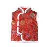 Kids Fleece Vest Coat Chinese Calendar New Year Sleeveless Traditional Tang Suit Tops Infant Baby (Red, 18-24 Months) view 1
