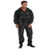 Hularka Men's One Piece Lightweight Rain Suit Waterproof Windproof Rainwear Reflective Strip Jumpsuit Black X-Large view 2