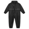 Hularka Men's One Piece Lightweight Rain Suit Waterproof Windproof Rainwear Reflective Strip Jumpsuit Black X-Large view 4