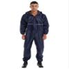 Hularka Men's One Piece Lightweight Rain Suit Waterproof Windproof Rainwear Reflective Strip Jumpsuit Navy Blue 4X-Large view 1
