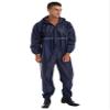 Hularka Men's One Piece Lightweight Rain Suit Waterproof Windproof Rainwear Reflective Strip Jumpsuit Navy Blue 4X-Large view 2
