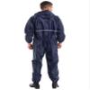Hularka Men's One Piece Lightweight Rain Suit Waterproof Windproof Rainwear Reflective Strip Jumpsuit Navy Blue 4X-Large view 3