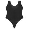 QinCiao Men's U Neck Bodysuits Tight Oil Glossy One Piece High Neck Tank Tops Shapewear Swimsuits Black X-Large view 3