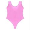 LiiYii Men's Oil Shiny Bodysuit Tank Vest Tops One Piece Shapewear High Elastic Tights Slim Leotard Pink X-Large view 3