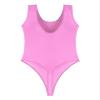 LiiYii Men's Oil Shiny Bodysuit Tank Vest Tops One Piece Shapewear High Elastic Tights Slim Leotard Pink X-Large view 4