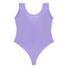 QinCiao Men's U Neck Bodysuits Tight Oil Glossy One Piece High Neck Tank Tops Shapewear Swimsuits Light Purple X-Large view 3