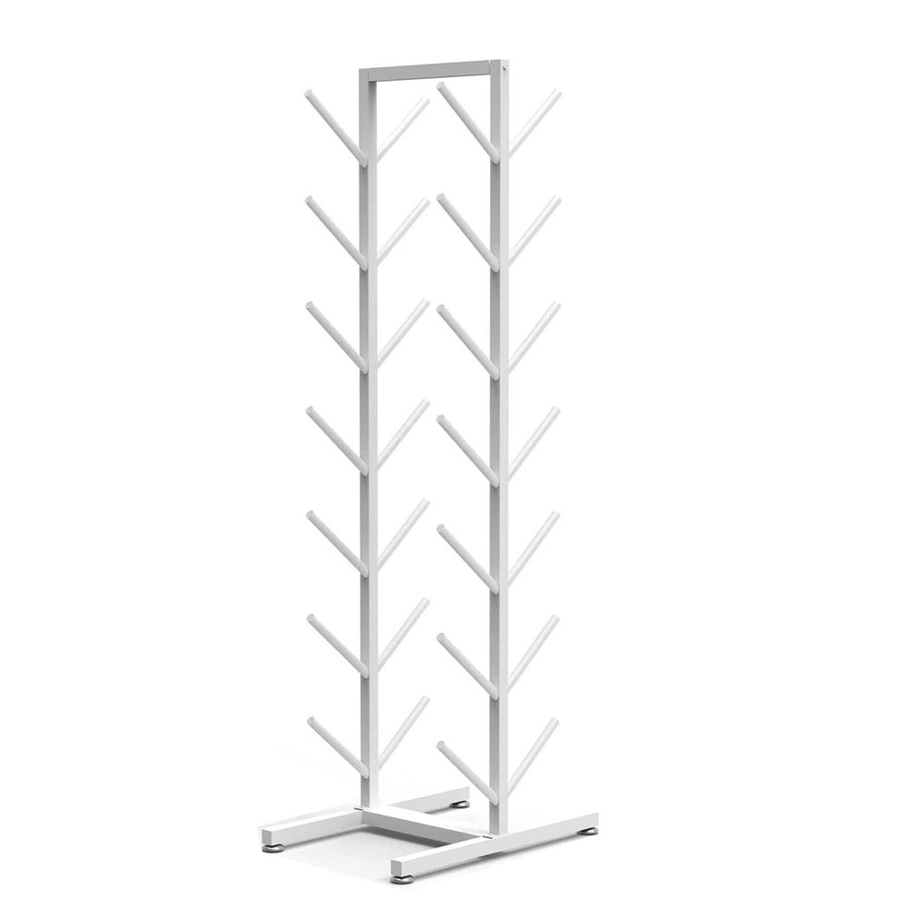 YLLFFLL 7-Tiers Yoga Mat Storage Holder, 150cm Tall Heavy Duty Metal Double-Sided Pilates Mats Organize Cart, for Home/Gym/Studio/Office (Color : White)