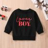 Kayotuas Toddler Valentines Day Shirt for Boys Girls Cute Letter Print Long Sleeve Top Crewneck Sweatshirt Fall Winter Clothes (Lover Boy Black,12-18 Months) view 2