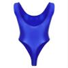 LiiYii Men's Oil Shiny Bodysuit Tank Vest Tops One Piece Shapewear High Elastic Tights Slim Leotard Blue X-Large view 2