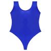 Agoky Men's Shiny Oil Glossy Bodysuits Glossy Silky Tank Tops Bikini Leotard Smooth Jumpsuits Blue X-Large view 3