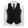 Zeattall Men's Vest Velvet V-Neck Formal Suit Vests Groom Vest Slim Fit Wedding Waistcoat(Black,XL) view 1