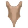 LiiYii Men's Oil Shiny Bodysuit Tank Vest Tops One Piece Shapewear High Elastic Tights Slim Leotard Coffee X-Large view 1