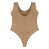 LiiYii Men's Oil Shiny Bodysuit Tank Vest Tops One Piece Shapewear High Elastic Tights Slim Leotard Coffee X-Large view 4