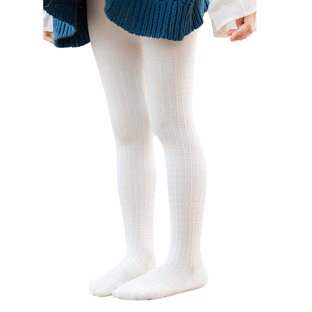 Toddler Kids Baby Girls Cotton Warm Full Leggings Knitted Tights Pantihose Stretchy Valentines Day (White, 2-4 Years)