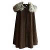 Cloak Coat for Men Winter Warm Gothic Wool Faux Fur Collar Long Cape Cloak Vintage Medieval Viking Fleece Jacket view 1