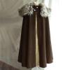 Cloak Coat for Men Winter Warm Gothic Wool Faux Fur Collar Long Cape Cloak Vintage Medieval Viking Fleece Jacket view 2
