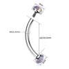 Belly Button Ring Eyebrow Jewelry Cartilage Piercing Jewelry 16G 8mm Silver view 3