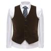 Zeattall Men's Vest Velvet V-Neck Formal Suit Vests Groom Vest Slim Fit Wedding Waistcoat(Coffee,XL) view 1