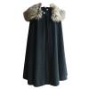Cloak Coat for Men Winter Warm Gothic Wool Faux Fur Collar Long Cape Cloak Vintage Medieval Viking Fleece Jacket view 1