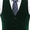 Zeattall Men's Vest Velvet V-Neck Formal Suit Vests Groom Vest Slim Fit Wedding Waistcoat(Grey,3XL) view 4