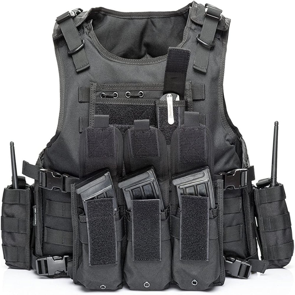 BOMTURN Tactical Airsoft Vest Upgrade Adjustable Modular Paintball Vest Outdoor Fit Adult