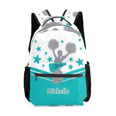 WOWPersonalTailor Cheers Light Blue Cheerleaders Backpack Waterproof Travel Bag for Hiking Camping