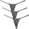 Men's Breathable String Thong Underwear Bubble Knitted Bikini Tangas Male Enhance Pouch Bottoms Jocksrtap 3-Pack(Plaid) M view 1