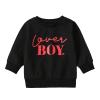 Kayotuas Toddler Valentines Day Shirt for Boys Girls Cute Letter Print Long Sleeve Top Crewneck Sweatshirt Fall Winter Clothes (Lover Boy Black,2-3T) view 1