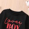 Kayotuas Toddler Valentines Day Shirt for Boys Girls Cute Letter Print Long Sleeve Top Crewneck Sweatshirt Fall Winter Clothes (Lover Boy Black,2-3T) view 4