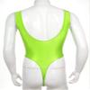 Hularka Men's Glossy Stretchy Bodysuit Swimwear Skinny Backless Sleeveless Vest Leotard Underwear Fluorescent Green X-Large view 4