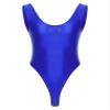 Hularka Men's Glossy Stretchy Bodysuit Swimwear Skinny Backless Sleeveless Vest Leotard Underwear Blue X-Large view 1