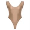 Hularka Men's Glossy Stretchy Bodysuit Swimwear Skinny Backless Sleeveless Vest Leotard Underwear Coffee X-Large view 1