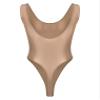 Hularka Men's Glossy Stretchy Bodysuit Swimwear Skinny Backless Sleeveless Vest Leotard Underwear Coffee X-Large view 2
