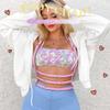 BODIY Women Fashion Leather Harness Belt Punk Waist Harness Belts Rave Body Accessories (Pink) view 3