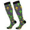 Wusikd Colorful Fleur De Lis Compression Socks for Women and Men Circulation Mardi Gras Long Socks for Athletic Running 1 view 1