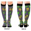 Wusikd Colorful Fleur De Lis Compression Socks for Women and Men Circulation Mardi Gras Long Socks for Athletic Running 1 view 2