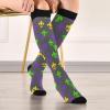 Wusikd Colorful Fleur De Lis Compression Socks for Women and Men Circulation Mardi Gras Long Socks for Athletic Running 1 view 3