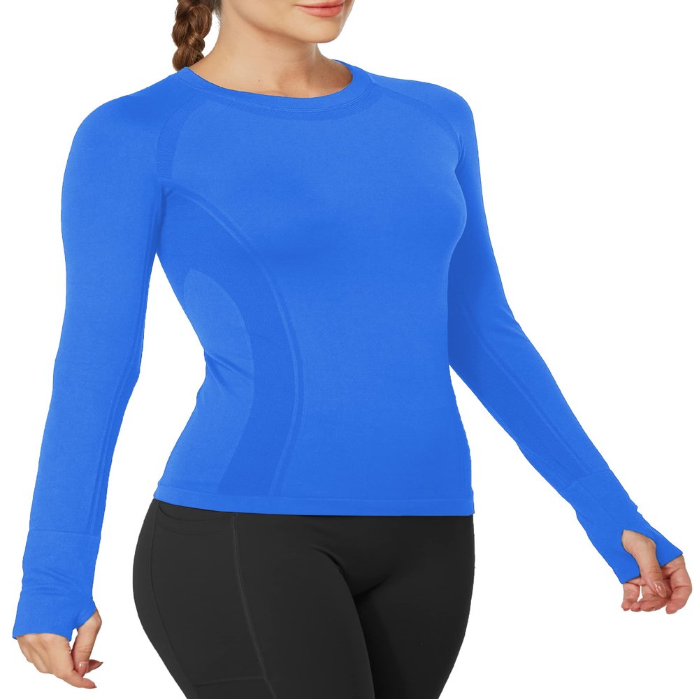 MathCat Workout Shirts for Women Long Sleeve, Workout Tops for Women, Quick Dry Gym Athletic TopsSeamless Yoga Shirts